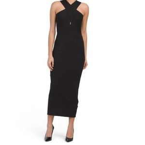 LAST CHANCE! House of Harlow 1960 Cut Out Midi Dress Open Back Knit Halterneck
